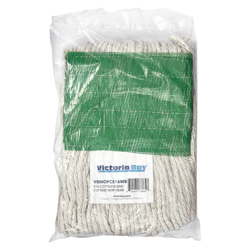 Victoria Bay Mop Head #16 White Yellow Cotton Synthetic Blend Cut End 5 IN Headband 12 Count/Case