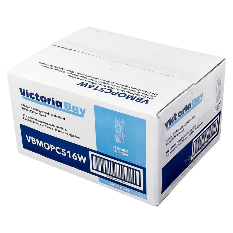 Victoria Bay Mop Head #16 White Yellow Cotton Synthetic Blend Cut End 5 IN Headband 12 Count/Case