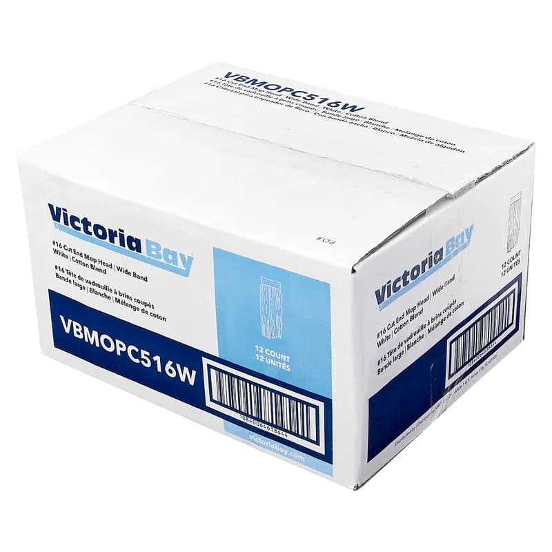 Victoria Bay Mop Head #16 White Yellow Cotton Synthetic Blend Cut End 5 IN Headband 12 Count/Case
