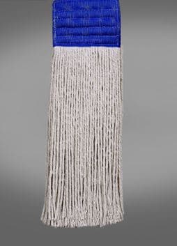 Victoria Bay Mop Head #32 White Blue Cotton Blend Cut End 5IN Wide Headband 1/Each