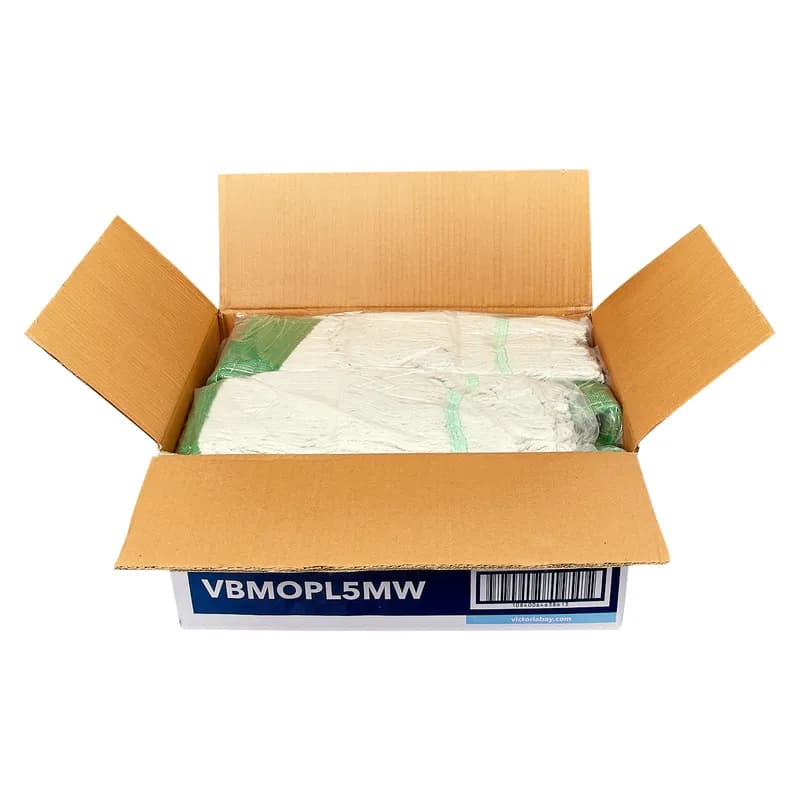 Victoria Bay Mop Head Medium (MED) White Green Cotton Synthetic Blend Looped 5 IN Headband 12 Count/Case
