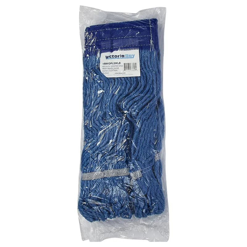 Victoria Bay Mop Head Small (SM) Blue Cotton Synthetic Blend Looped 5 IN Headband 12 Count/Case