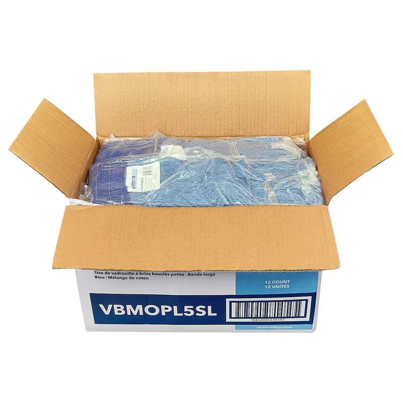 Victoria Bay Mop Head Small (SM) Blue Cotton Synthetic Blend Looped 5 IN Headband 12 Count/Case