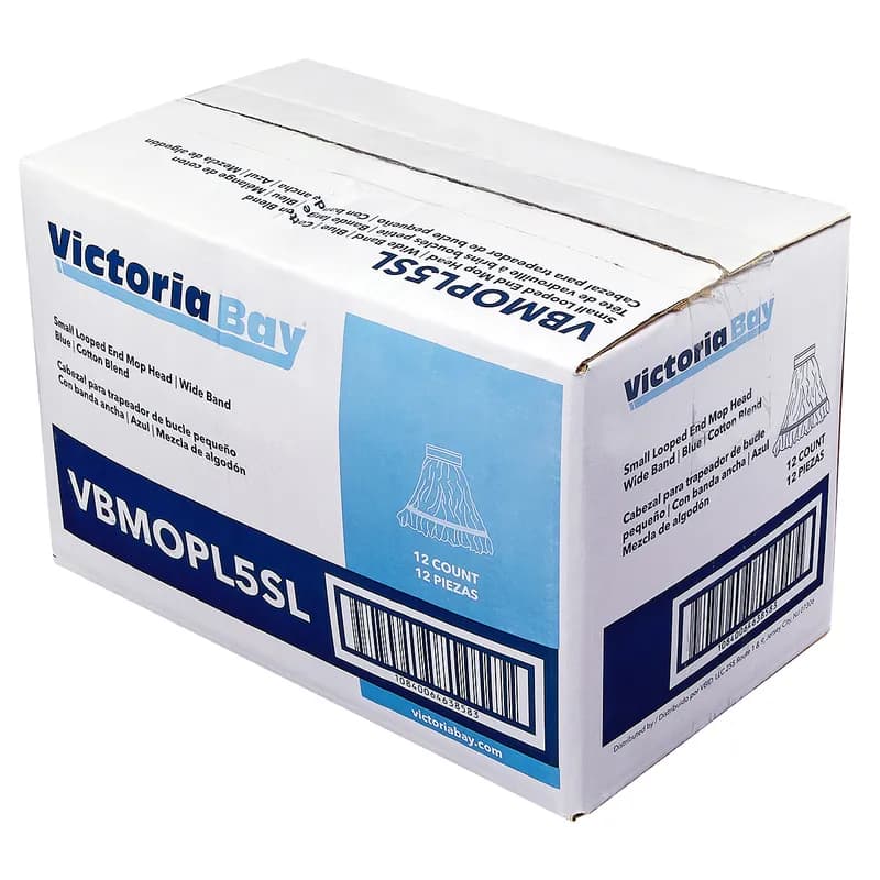 Victoria Bay Mop Head Small (SM) Blue Cotton Synthetic Blend Looped 5 IN Headband 12 Count/Case