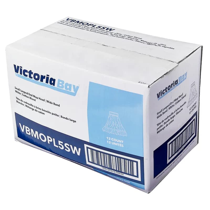 Victoria Bay Mop Head Small (SM) White Yellow Cotton Synthetic Blend Looped 5 IN Headband 12 Count/Case
