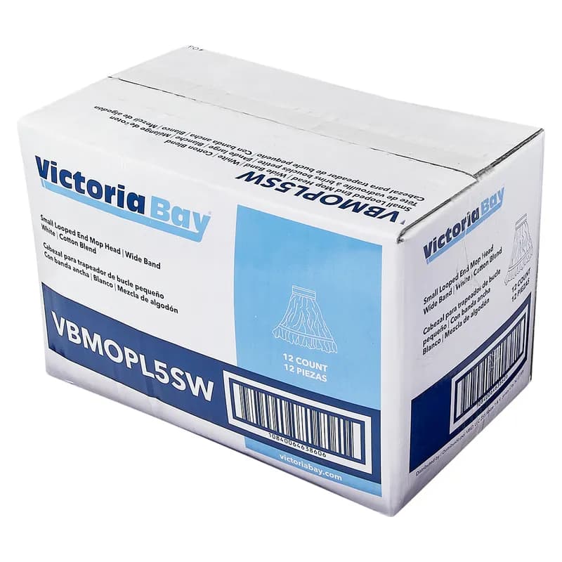 Victoria Bay Mop Head Small (SM) White Yellow Cotton Synthetic Blend Looped 5 IN Headband 12 Count/Case