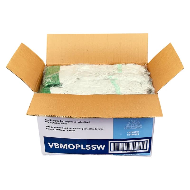 Victoria Bay Mop Head Small (SM) White Yellow Cotton Synthetic Blend Looped 5 IN Headband 12 Count/Case