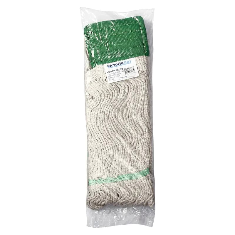 Victoria Bay Mop Head XL White Blue Cotton Synthetic Blend Looped 5 IN Headband 12 Count/Case