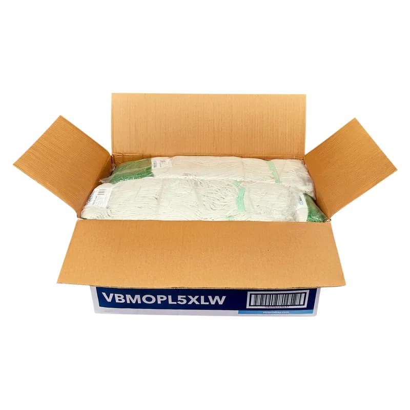 Victoria Bay Mop Head XL White Blue Cotton Synthetic Blend Looped 5 IN Headband 12 Count/Case