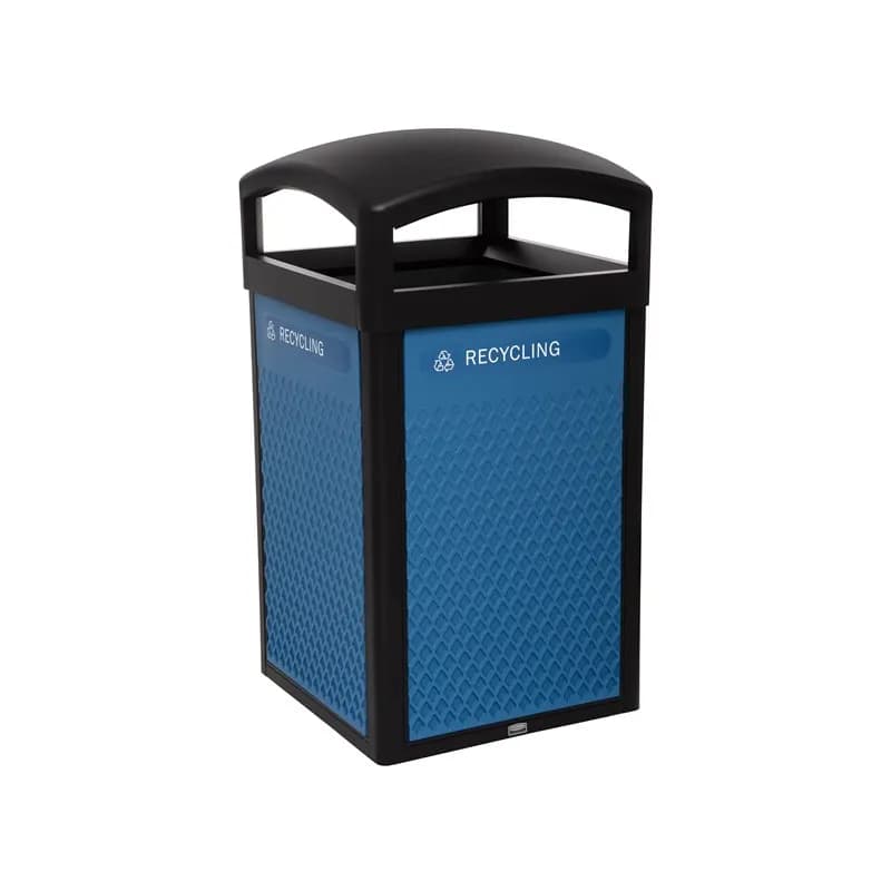 Mixed Recycling Decorative Panels 20.72X0.50X34.33 IN Blue Resin Large Capacity 1/Each