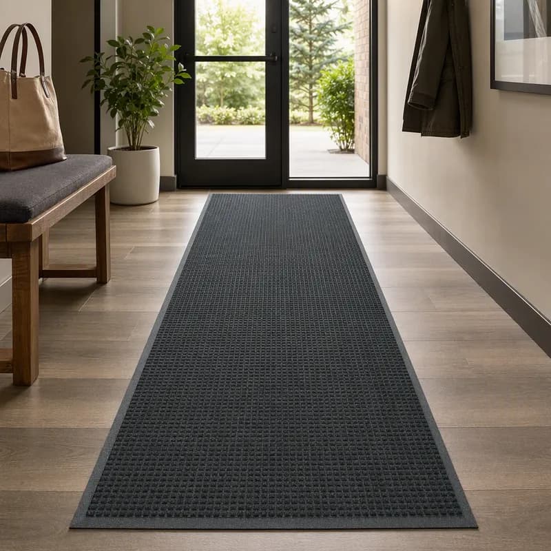 WaterHog® 36X144 IN Charcoal (PET) Fabric (SBR) Rubber With Smooth Backing Fashion Edging 1/Each