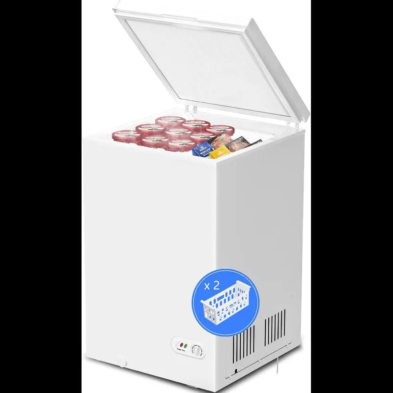 Kismile Chest Freezer 3.5 White With Two Removable Baskets 1/Each