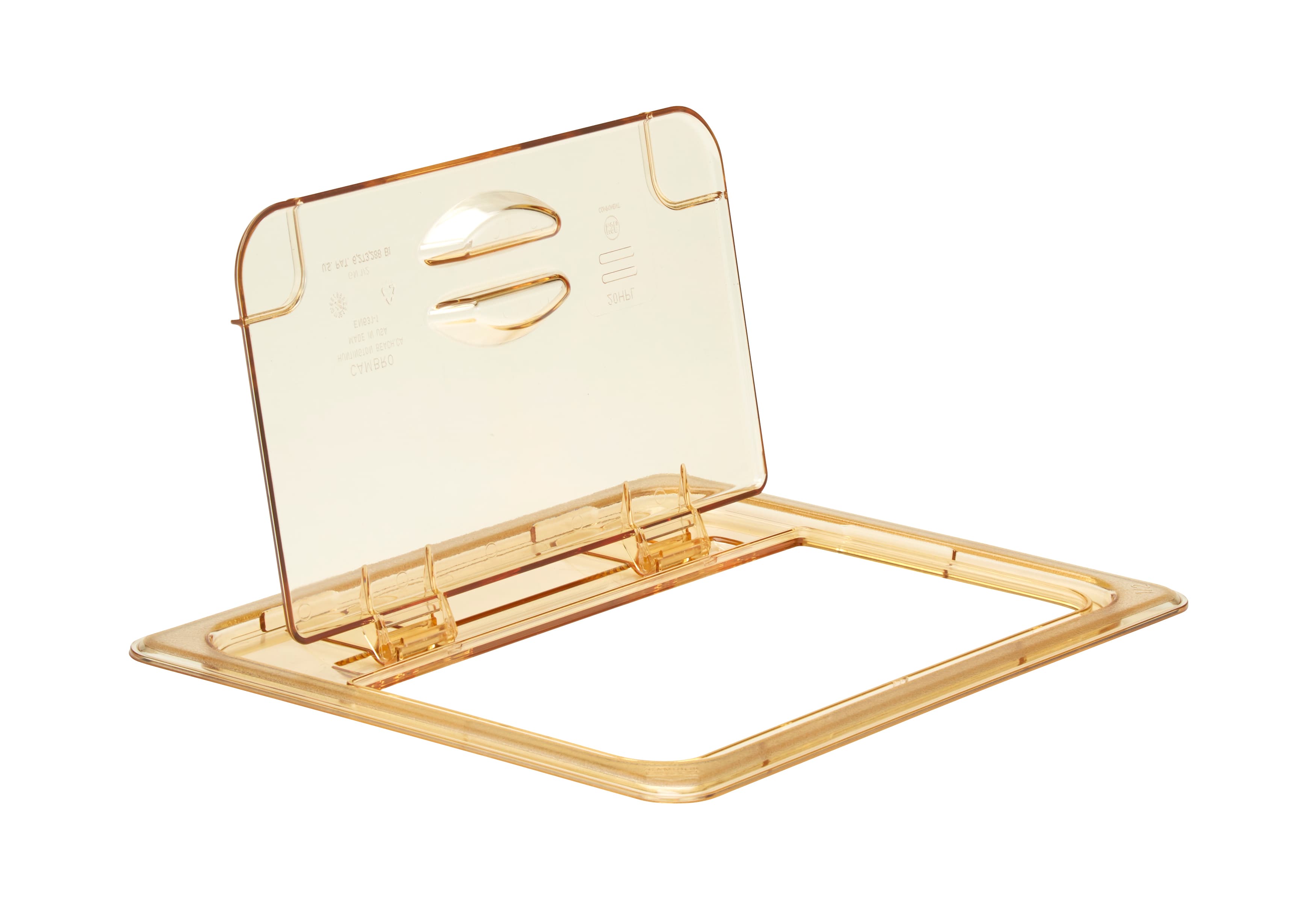 H-Pan™ FlipLids® High Temperature Food Pan Lid 1/2 Amber Solid 6/Case