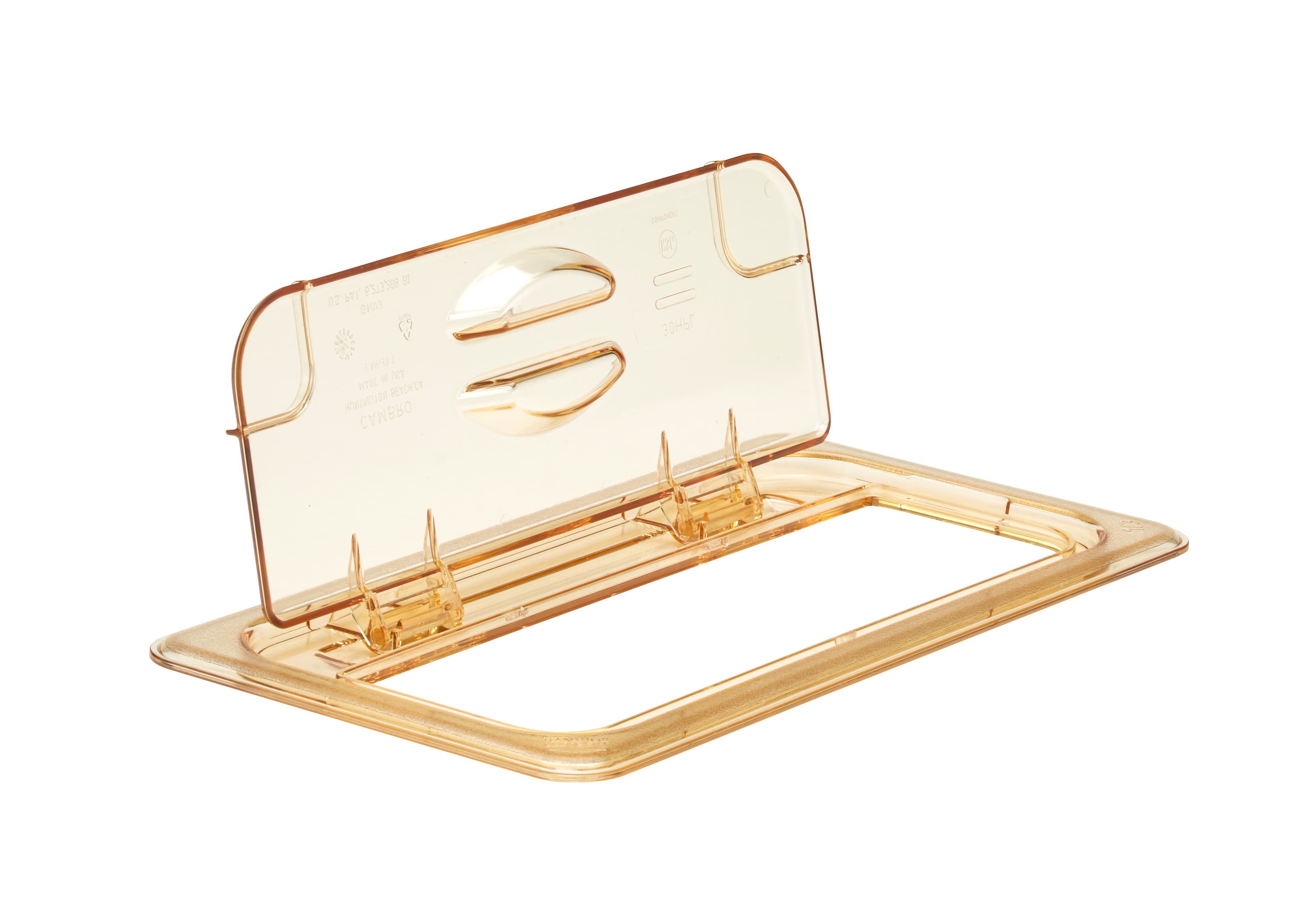 H-Pan™ FlipLids® High Temperature Food Pan Lid 1/3 Amber Solid 6/Case