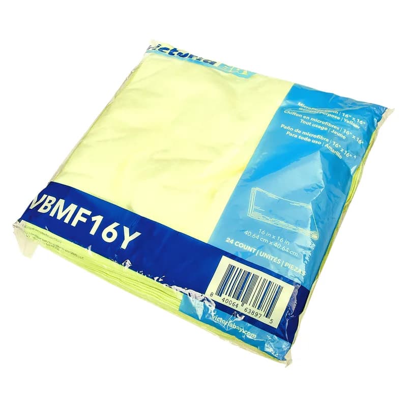 Victoria Bay Cleaning Cloth 16X16 IN Microfiber Yellow 24/Pack