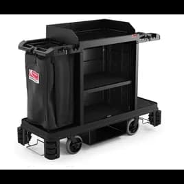 Housekeeping Cart 62.13X24X49.75 IN Black Premium 360° Adjustable Caster System 1/Each