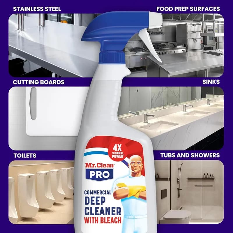 Mr. Clean PRO Deep Cleaner All Purpose Cleaner 1 GAL Hard Surface Liquid With Bleach Commercial 1/Case
