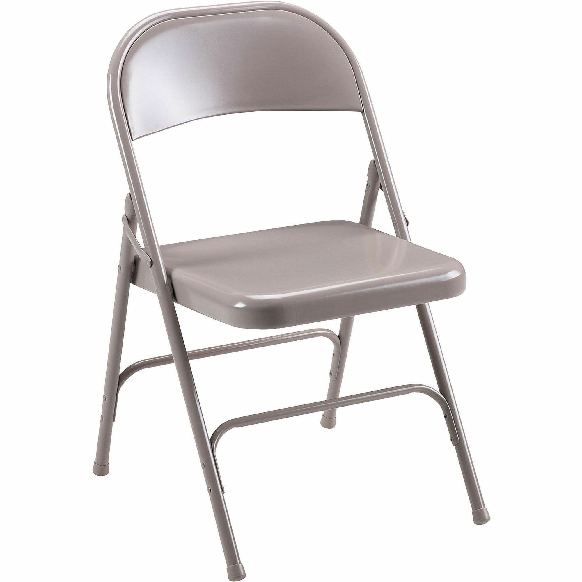 Lorell Office Furniture Folding Chair Beige Steel 4/Case