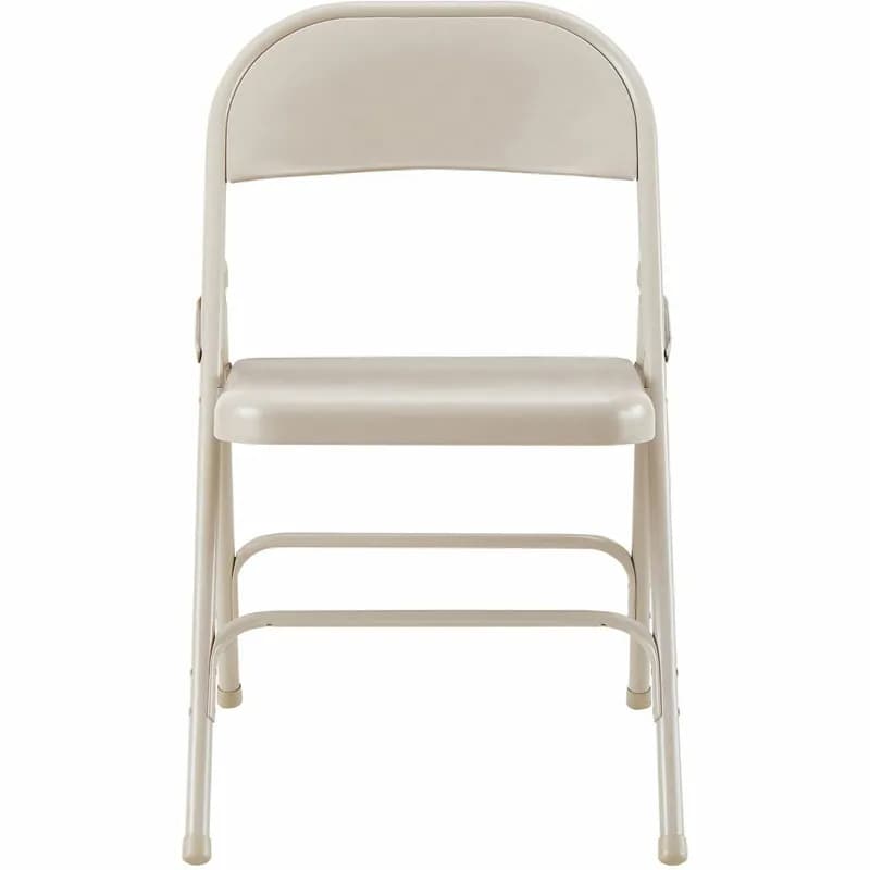 Lorell Office Furniture Folding Chair Beige Steel 4/Case