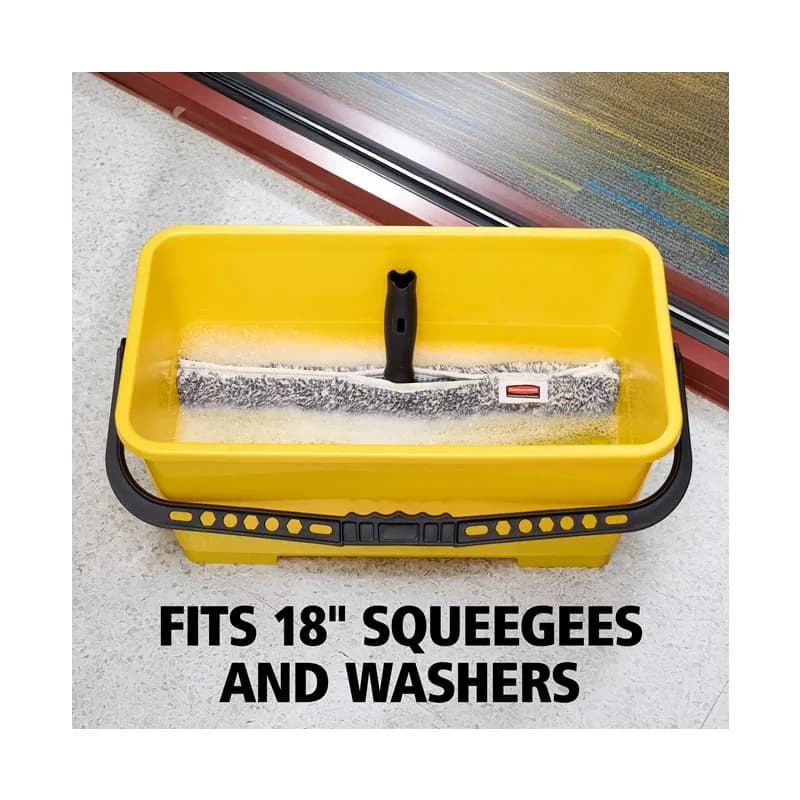 Glass Cleaning Bucket & Lid 11.81X22.19X10.64 IN Yellow Rectangle 1/Each