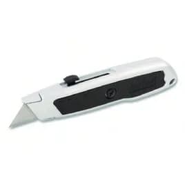 Utility Knife Black Gray Plastic Rubber Metal Retractable 1.25IN Blade 1/Each