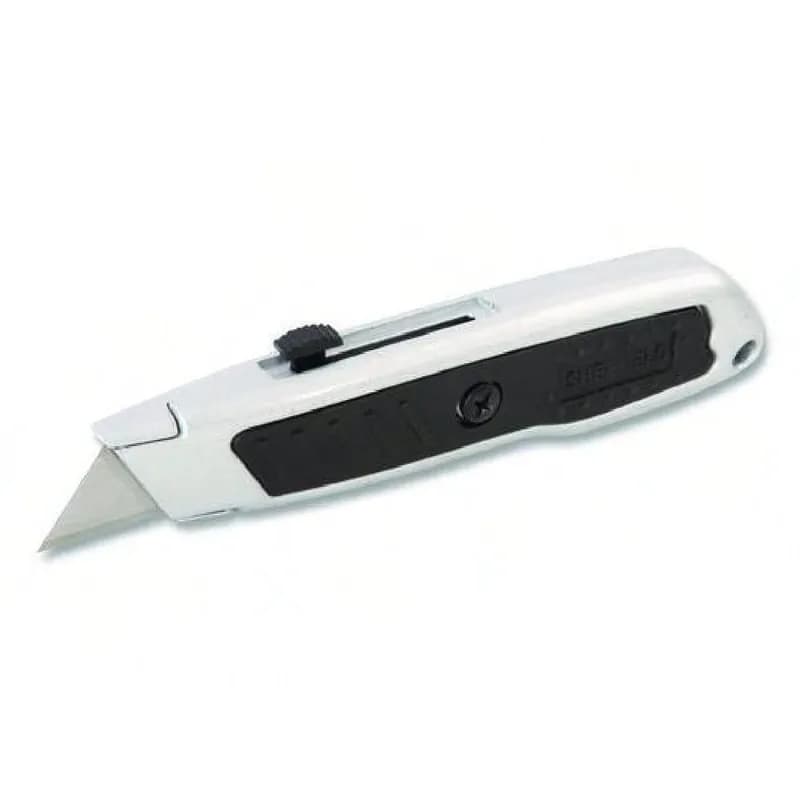 Utility Knife Black Gray Plastic Rubber Metal Retractable 1.25IN Blade 1/Each