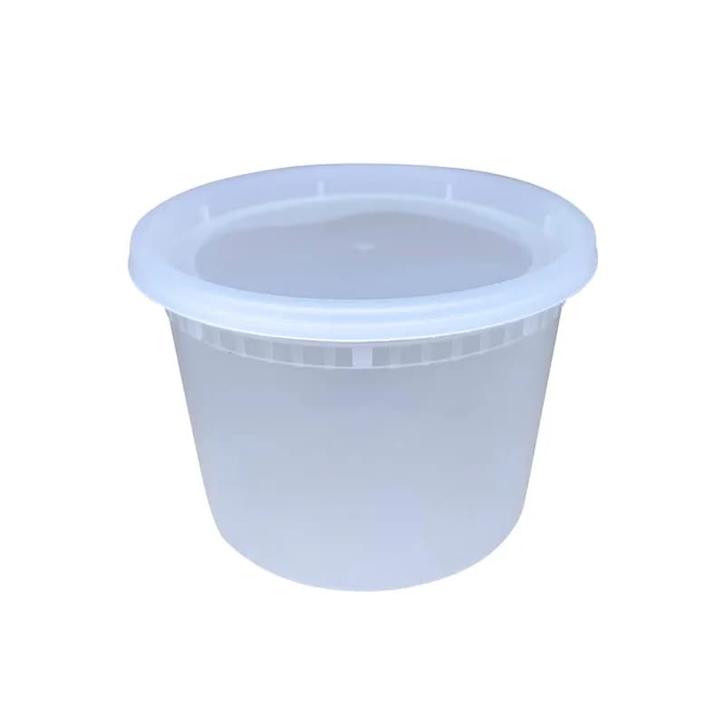 Victoria Bay Deli Container Base & Lid Combo 16 OZ PP Clear Round Microwave Safe 240/Case