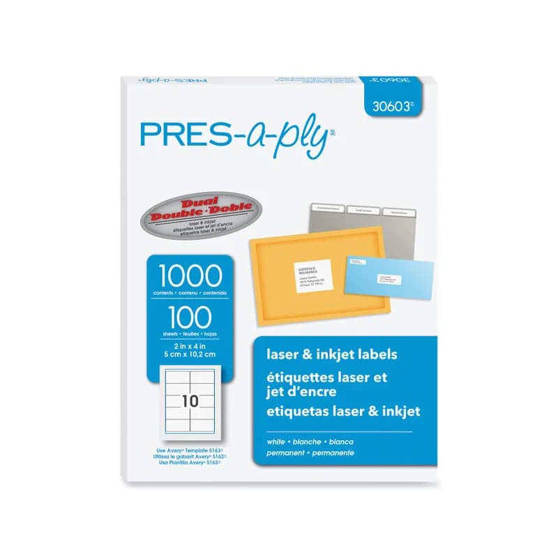 Label 4X2 IN White Laser / Inkjet 1000/Box