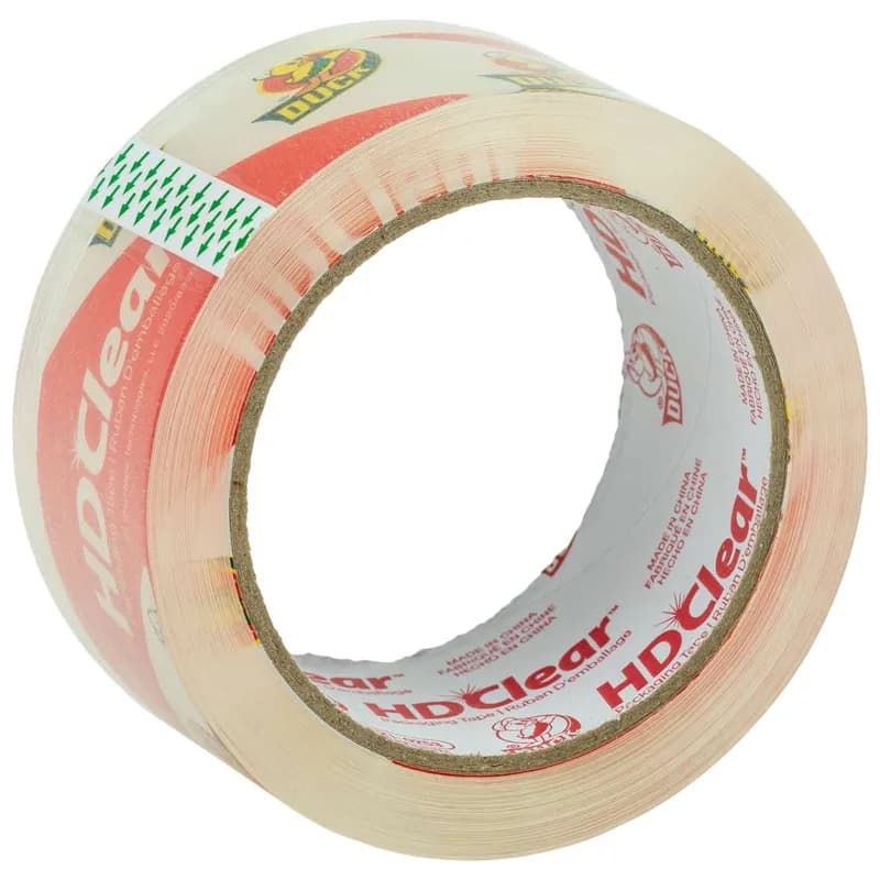 Duck® Packing Tape 1.88IN X54.60YD Clear Acrylic Adhesive 2.6MIL HD With 3 IN Core Diameter UV Resistant 8 Count/Pack