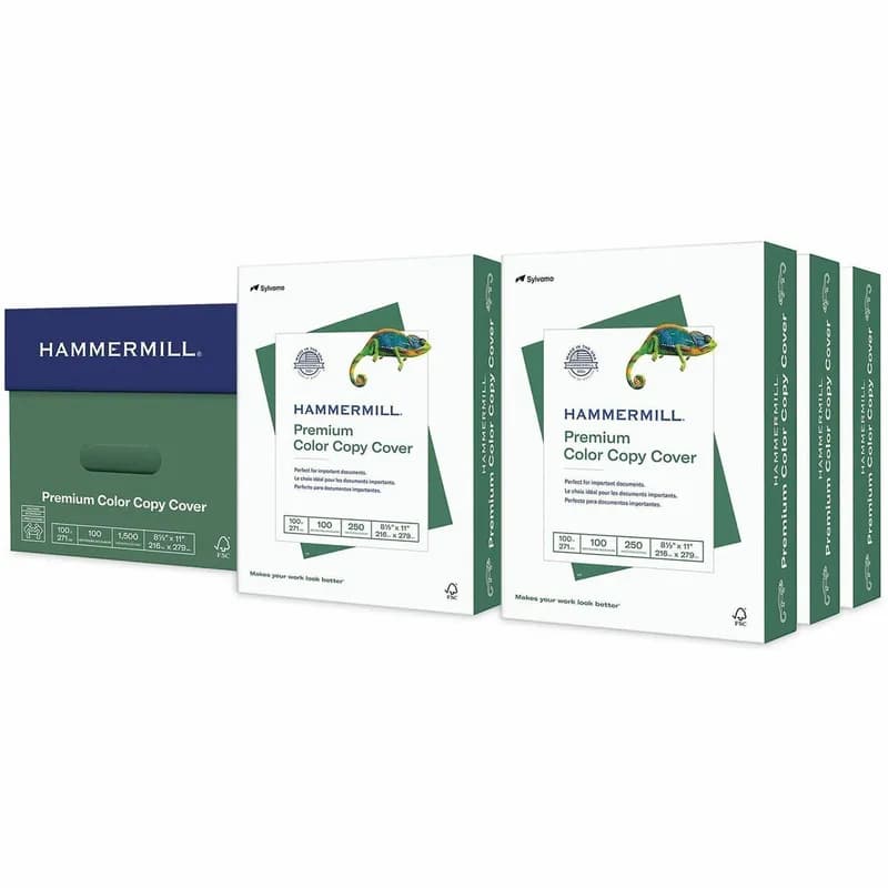 Premium Color Copy Paper 8.5X11 IN White 100LB Heavyweight 100 Bright 250 Sheets/Pack 6 Packs/Case