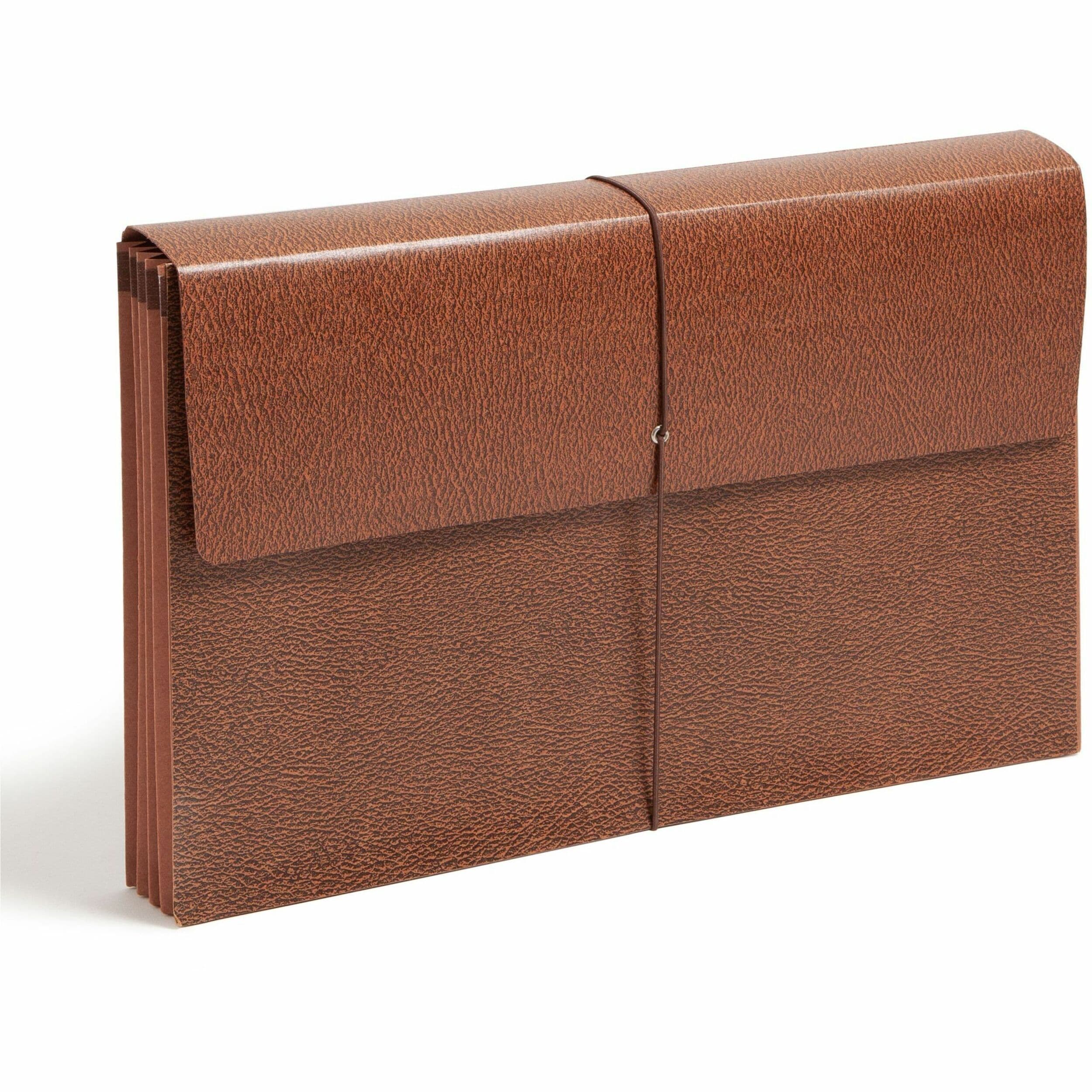 File Wallet 8.5X3.5X14 IN Red Rope Recycled Paper With Elastic Closure Legal Size Expandable Reinforced Gusset 1/Each