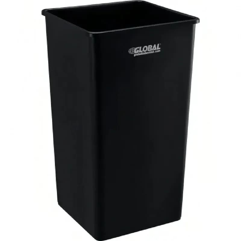 Global Industrial™ Trash Can 19.5X19.5X34 IN 55 GAL Black Square Plastic Indoor/Outdoor Open 1/Each