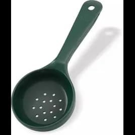 Carlisle Foodservice Products® Portion Spoon 4 OZ Acetal Green Perforated Short Handle Flat Bottom 1/Each