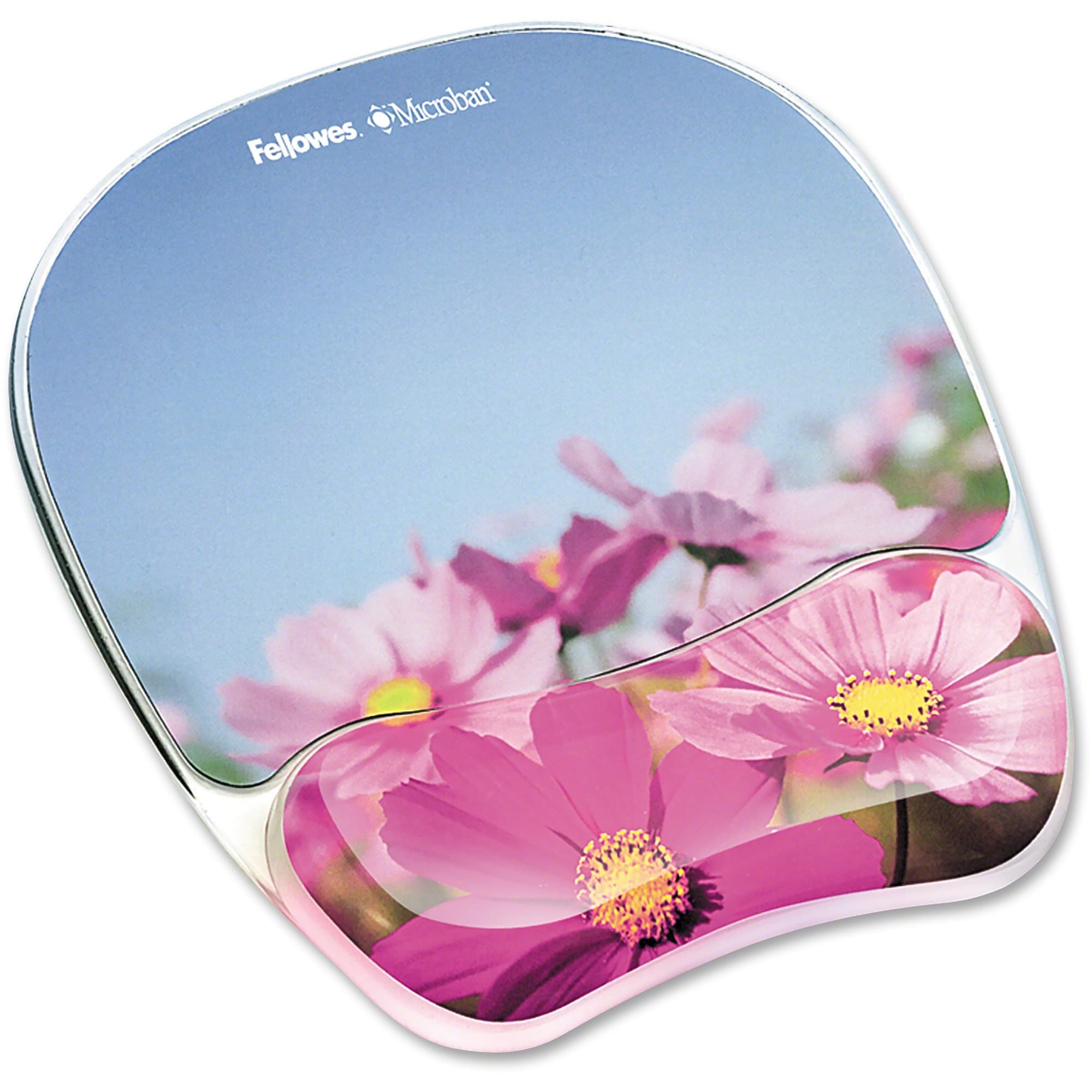 Mouse Pad & Wrist Rest 9.25X7.88X0.88 IN Pink Polyurethane Rubber Microban Stain Resistant 1/Each