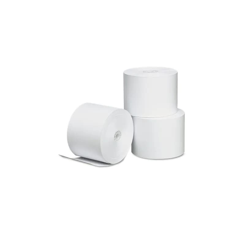 Cash Register Receipt Roll 2.25IN X165FT White Wax Coated Paper Direct Thermal 3 Count/Pack