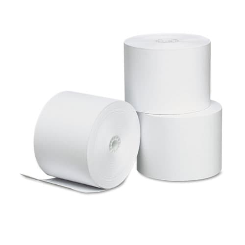 Cash Register Receipt Roll 2.25IN X165FT White Wax Coated Paper Direct Thermal 3 Count/Pack