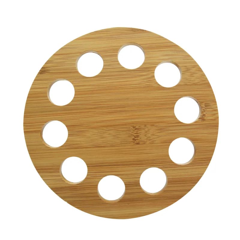 Cone & Temaki Display 4.3X7.1 IN 10 Compartment Bamboo Natural Round 2 Count/Case