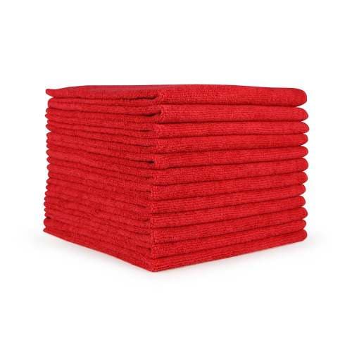 Cleaning Cloth 16X16 IN 35GM Microfiber Red Square 12/Pack