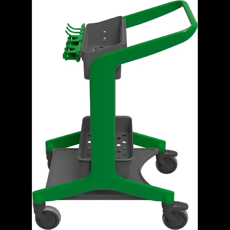 HyGo Cleaning Station 30.7X20.9X40.6 IN Green Black PP SS TPE Rubber Rear Locking Casters Unassembled 1/Each
