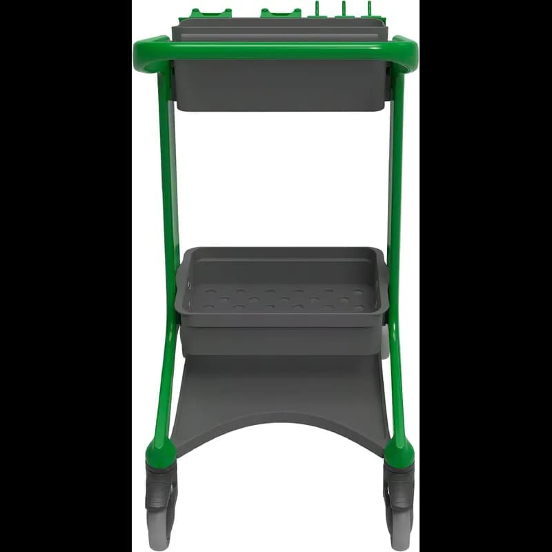 HyGo Cleaning Station 30.7X20.9X40.6 IN Green Black PP SS TPE Rubber Rear Locking Casters Unassembled 1/Each