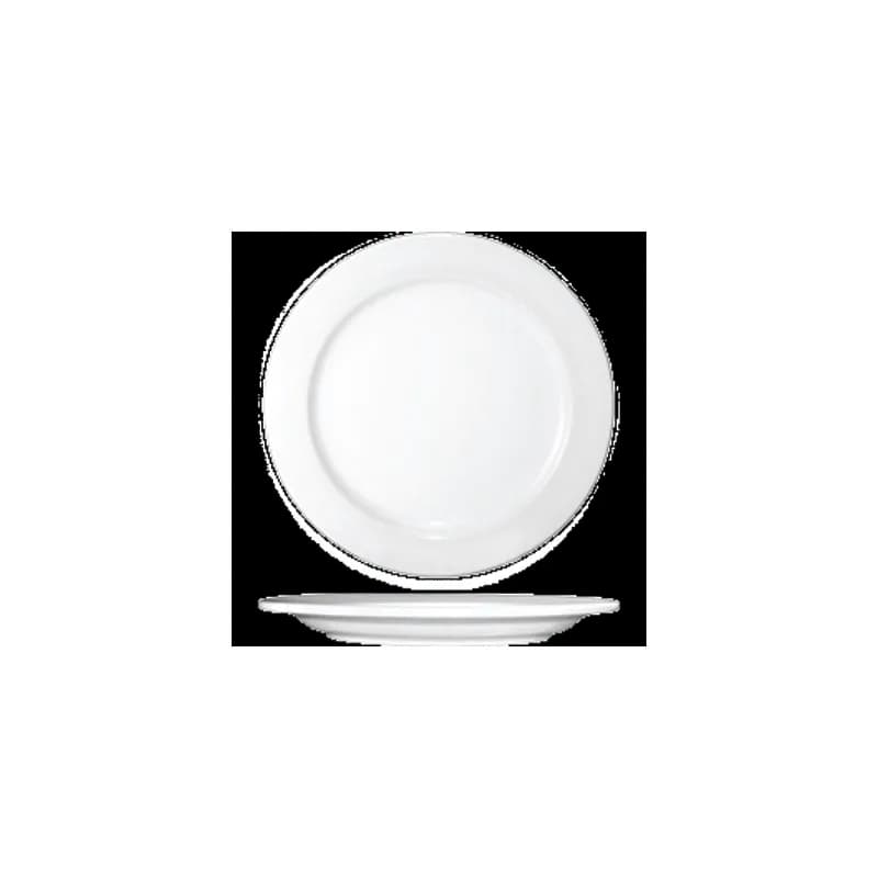 Dover™ Plate 11 IN Porcelain European White Round Wide Rim Rolled Edge 12/Case