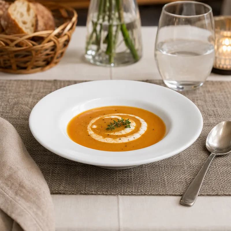 Dover™ Soup Bowl 9 IN 10 OZ Porcelain European White Round Rolled Edge Deep Rim 36/Case