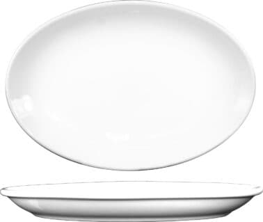 Dover™ Coupe Platter 9.63X7.5 IN Porcelain European White Oval 12/Case