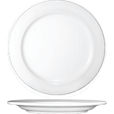 Dover™ Plate 9 IN Porcelain European White Round Wide Rim Rolled Edge 24/Case