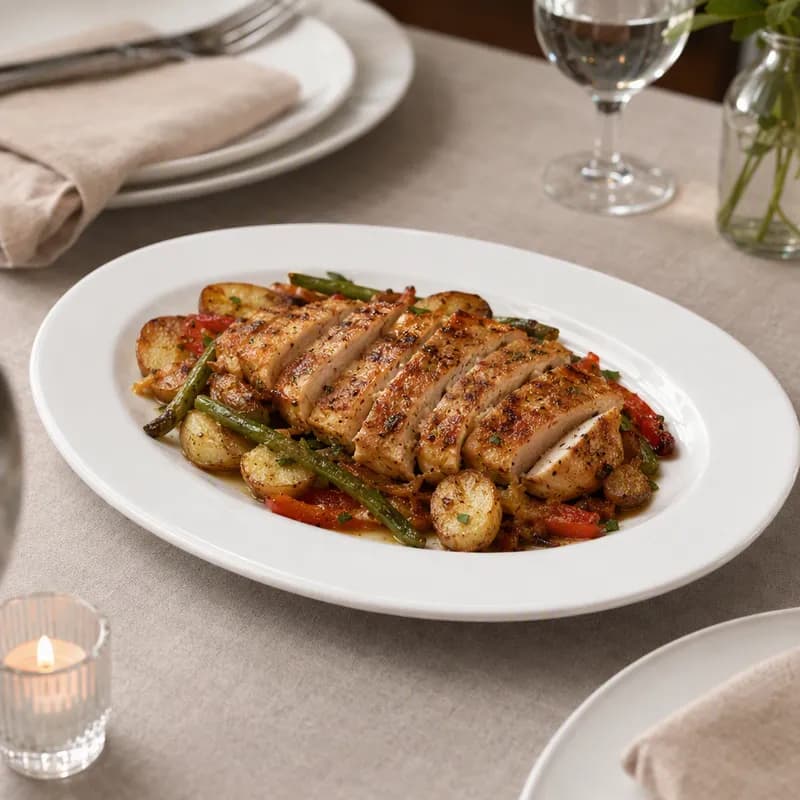Dover™ Platter 13.38X9.5 IN Porcelain European White Oval Wide Rim Rolled Edge 12/Case