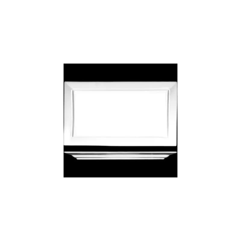 Elite™ Platter 11X6.75 IN Porcelain Bright White Rectangle Wide Rim Rolled Edge 12/Case