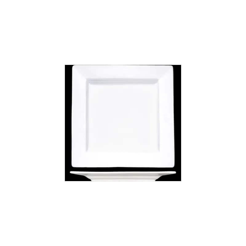 Elite™ Plate 12X1.25 IN Porcelain Bright White Square Wide Rim Rolled Edge 6/Case