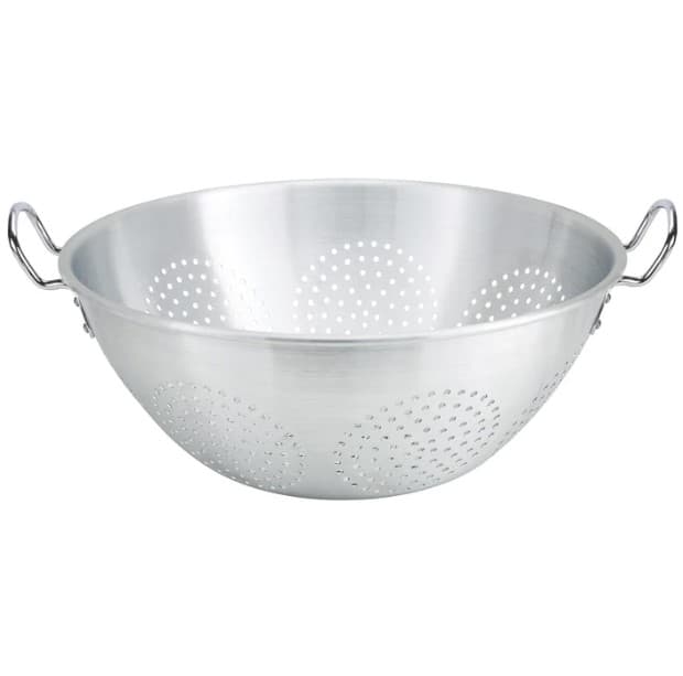 Colander 16 QT Aluminum With Handles Tapered Hand Wash 1/Each