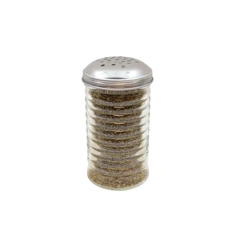 Beehive Collection™ Cheese Shaker 12 OZ Soda Lime Glass Clear Perforated Metal Top Hand Wash Dishwasher Safe 12/Case