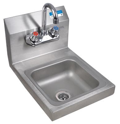 Space Saver Hand Sink Stainless Steel 4 IN O.C. Splash Mount With Faucet Wall Mount 1/Each